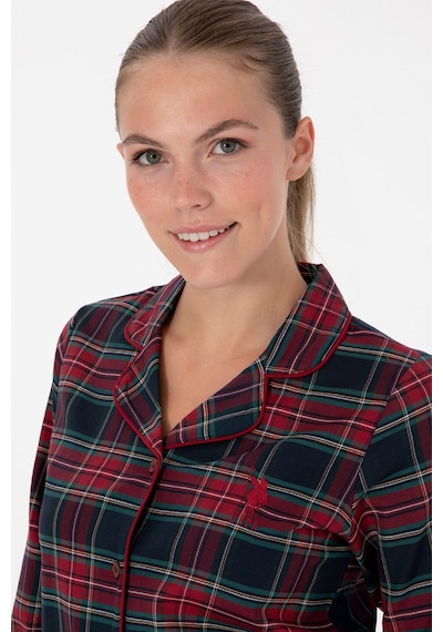 U.S. Polo Assn. Kadın Kırmızı Yılbaşı Temalı Pijama Takımı 50318817-VR030