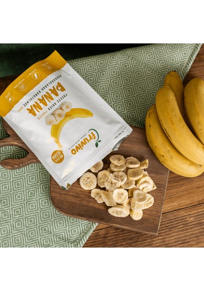Fruvivo Dondurularak Kurutulmuş Muz 30  G Freeze Dry Muz Cipsi Şeker İlavesiz %100 Doğal Vegan Atıştırmalık