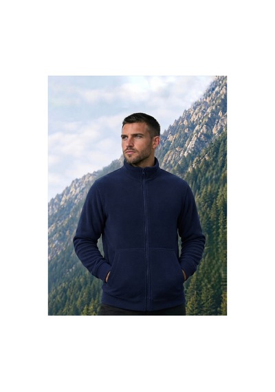 Givoria Erkek Kışlık Fermuarlı Cepli Polar Hırka Outdoor Lacivert Lacivert