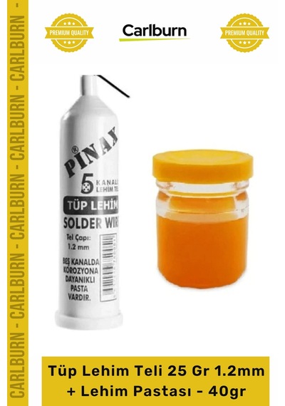 Lehimteli Kaliteli Elektronik Havya Uyumlu Takım Tüp Lehim Teli 25 Gr 12mm + Lehim Pastası 40gr