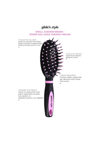 Glide'n Style Small Cushion Brush Küçük Saç Açma Tarama Fırçası GS-221