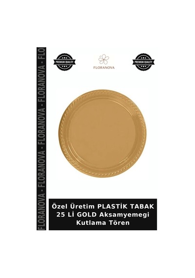 Özel Üretim Plastik Tabak 25 Li Gold Aksamyemegi Kutlama Tören