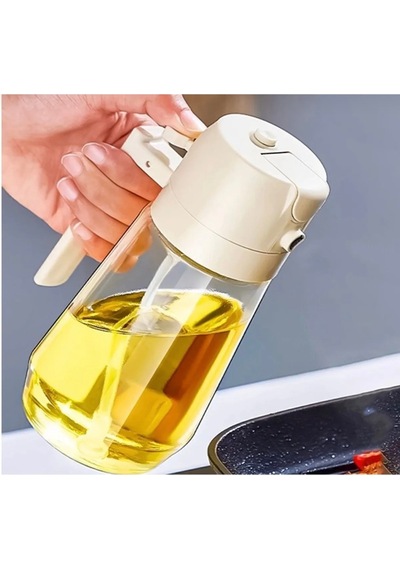 Püskürtmeli Sprey Yağdanlık Cam Şişe 450ml Airfryer Sprey Yağdanlık Mutfak Düzenleyici Beyaz Diğer