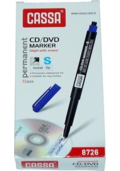 Cassa Asetat Kalemi Permanent Marker S Seri Kırmızı 8726 12 Adet Kırmızı