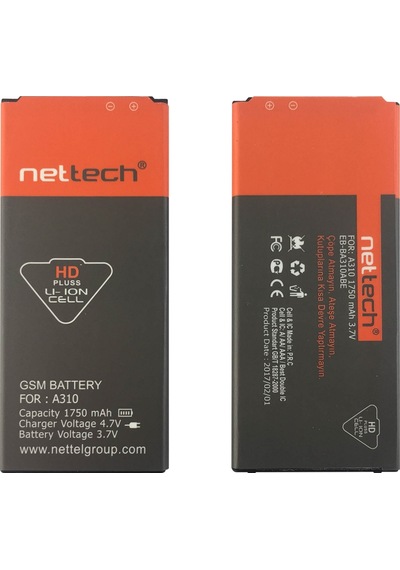 Samsung Galaxy Uyumlu A310 A3 2016 için Nettech 1750 Mah Lityum-Lion Bat