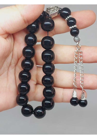 Oniks Onix Taşı Parlak 17lik Efe Tesbih 12mm 51532