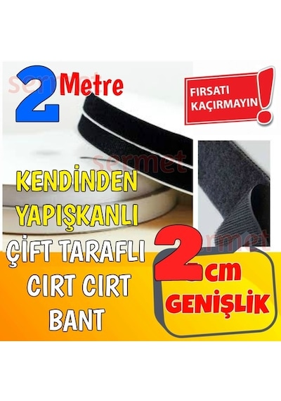 Cırt Bant-Siyah Cırtcırt 2Mt Lik Extra Güçlü 2Cm Genişlikde