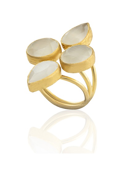 Kadir Jewellery 22 Ayar Altın Kaplama Zirkon Taşlı Kadın Vintage Yüzük Beyaz 55965651