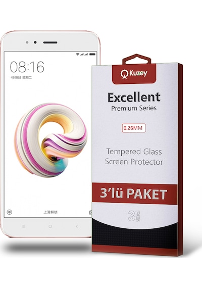 Xiaomi Mi 5x ile Uyumlu Kırılmaz Cam Ekran Koruyucu Ekonomik 3'lü Paket