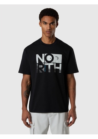 North Sails Kısa Kollu Baskılı Erkek T-shirt-33405 Siyah