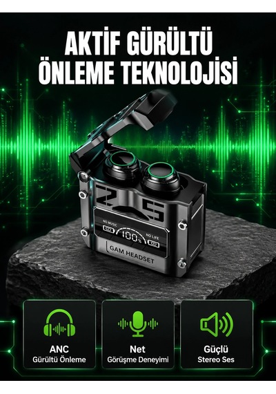 Mey İthalat Bluetooth Kulaklık Kablosuz Anc Gürültü Önleyici Stereo Ses Yeni Nesil Diğer