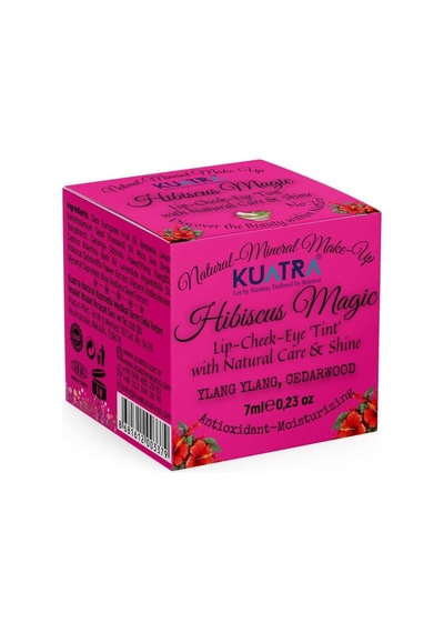 Hibiscus Magic Doğal İçerikli Çok Amaçlı Allık, Ruj, Göz Farı Makyaj Beraberinde Çok Değerli Besleyici Cilt Bakımı