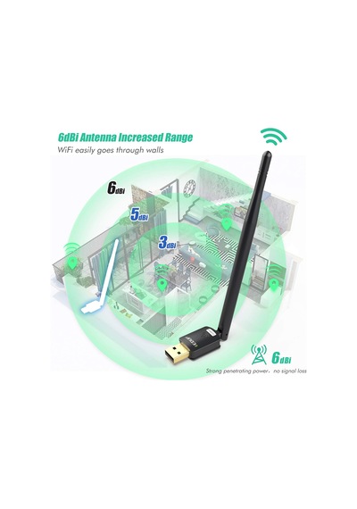 Pc İçin Usb Wifi Adaptörü, Masaüstü Dongle High Gain 6dbi Anten Desteği, Masaüstü Dizüstü Bilgisayar Desteği, Windows 10/8/7/xp/vista, Mac 10.6-10.11 İle Uyumlu Pc İçin Usb Wifi Adaptörü, Masaüstü Dongle High Gain 6dbi Anten Desteği, Masaüstü Dizüstü Bilgisayar Desteği, Windows 10/8/7/xp/vista, Mac 10.6-10.11 İle Uyumlu