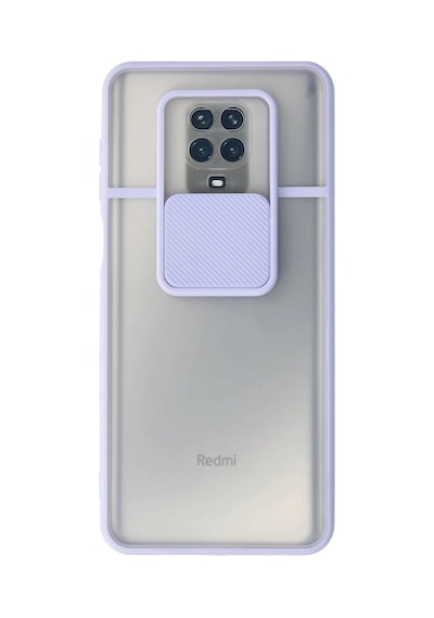 Redmi Note 9 Pro Kılıf Palm Buzlu Kamera Sürgülü Silikon - Lila İtdark31315