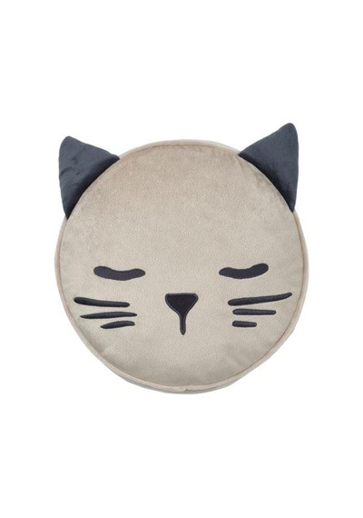 Çocuk Kırlent-yastık Kedi Figürlü 8 Cm Bej Renk Bej