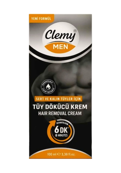 Clemy Men 6 Dk Tüy Dökücü Krem Sert Ve Kalın Tüyler İçin 100 Ml