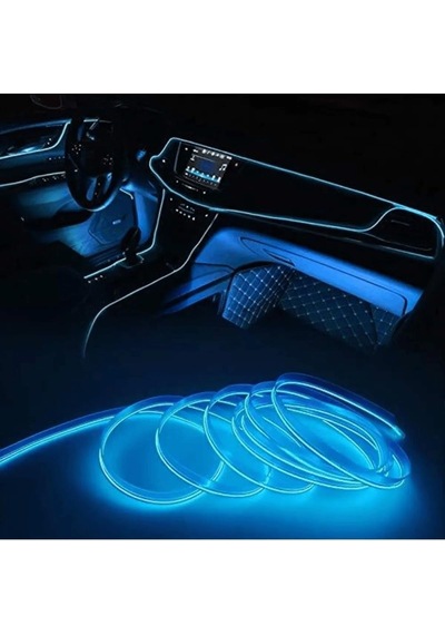 Ayrex Araç İçi Neon Aydınlatma Led Göğüs Torpido Ledi Neon İp Led Buz Mavi 2 Metre