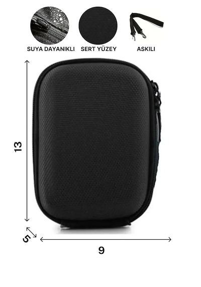 Betıc Hard Disk Taşıma Çantası, 2,5", Sert Yüzey, Siyah