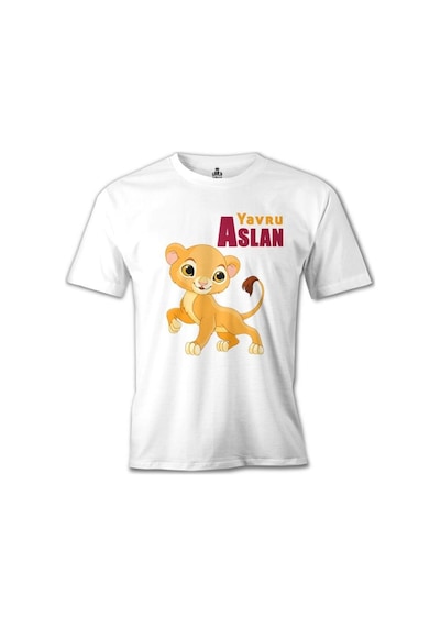 Aile - Yavru Aslan Beyaz Erkek Tshirt
