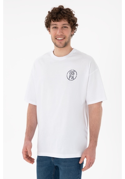 U.S. Polo Assn. Erkek Oversize Fit Bisiklet Yaka Beyaz Tişört 50305904-VR013