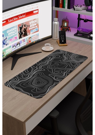 Topography Kaymaz Dikişli Kauçuk Oyuncu Mousepad V5 - 70x30 Xl Gaming Mouse Pad Fare Altlığı