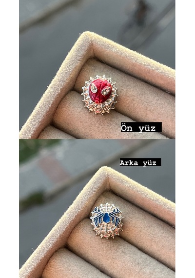 Çift Taraflı Örümcek Adam Charm Asafaccessory Gümüş