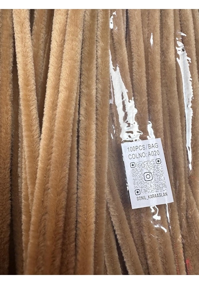 100 Lü Soft Kahve Şönil - 30 Cm A020 Renk Kod Çiçek Yapımı, Hobi, El Sanatları