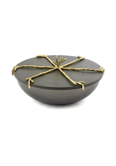 Branch Kapaklı Gold Gri Kase 22x10cm