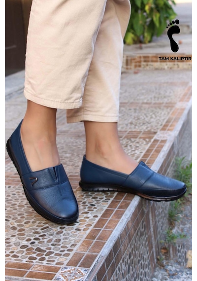Fast Step Hakiki Deri Kadın Casual Ayakkabı 864za101 Lacivert