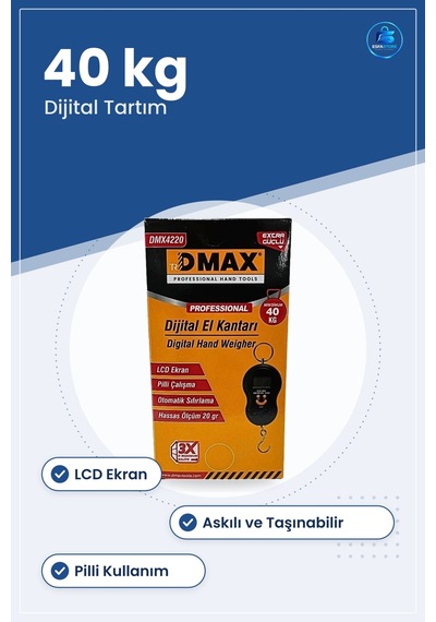 Dijital El Kantarı Elektronik 40 Kg Kapasiteli Lcd Ekran Pilli Ta