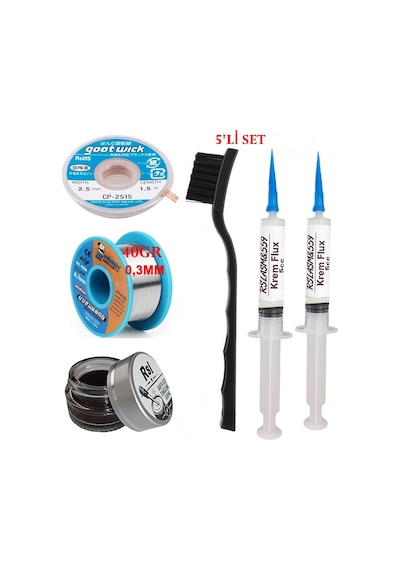 Mechanic Lehim Teli 0,3mm 40gr Havya Uc Temizleyici Rslasm Flux Ve Cp-2515 Lehim Emme Teli Seti09
