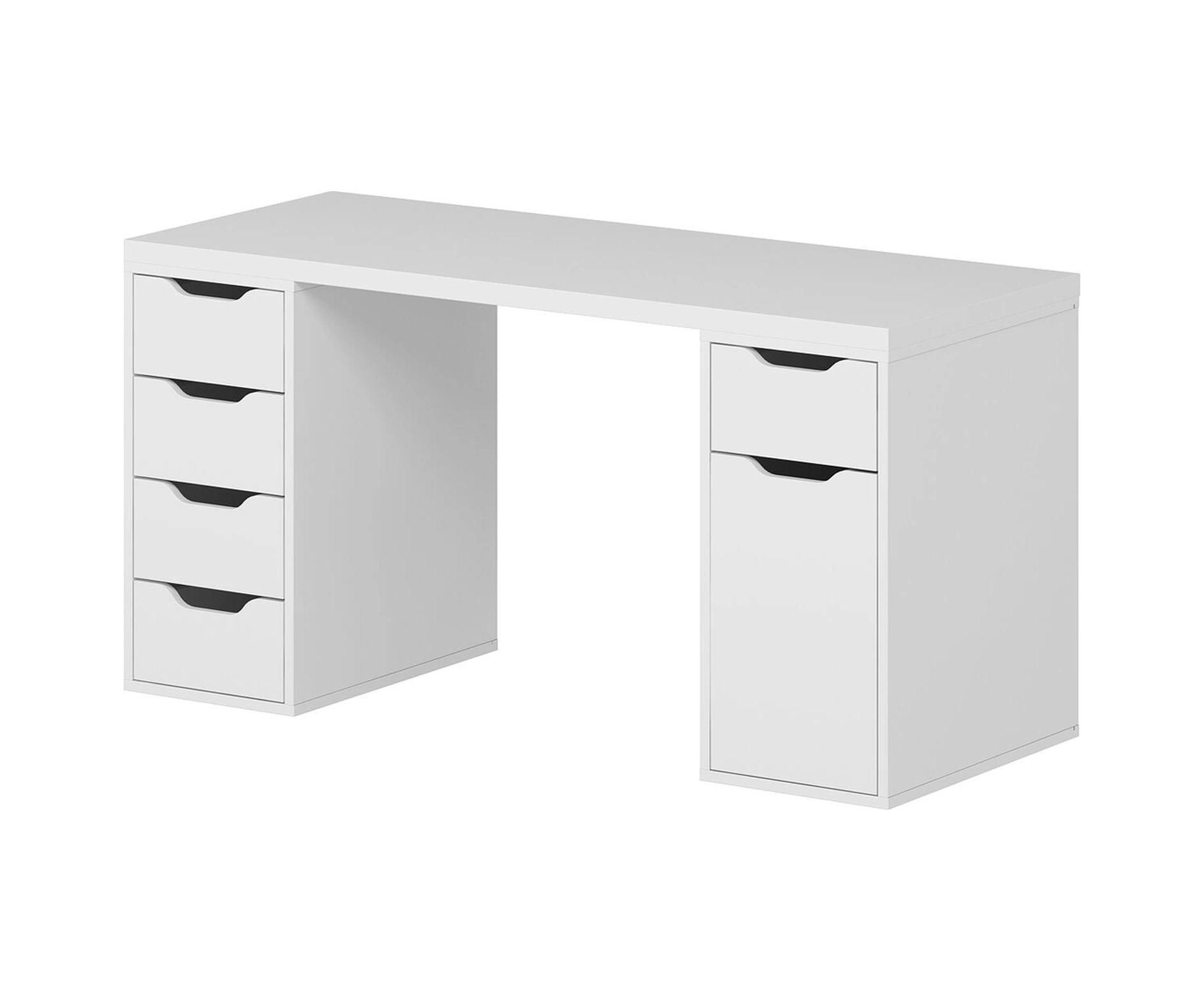 Alen 150 Cm 5 Çekmeceli Dolaplı Çalışma & Oyuncu Masası - Beyaz Beyaz