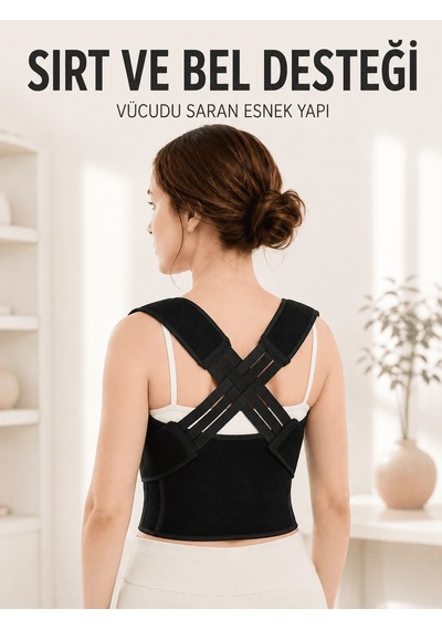 Dik Duruş Korsesi Ayarlanabilir Lastikli Sırt Ve Bel Destekli Postür Korsesi Diğer