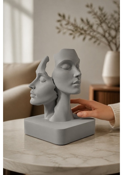 İkiliğin Yüzleri Figürlü Minimalist Dekoratif Biblo 36179997
