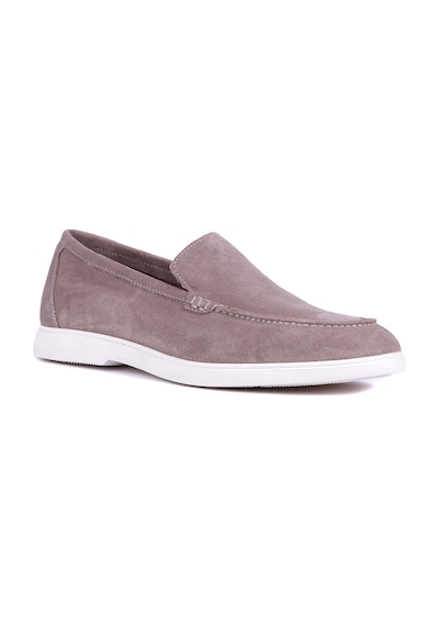 Shoetyle - Hakiki Süet Deri Bej Rengi Erkek Loafer - 115-k664-1603