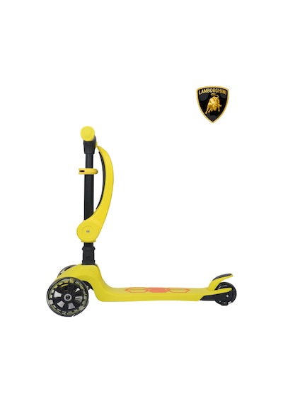 Lamborghini Lisanslı L5 2in1 Katlanabilir Oturaklı Işıklı 3 Tekerlekli Çocuk Scooter Sarı