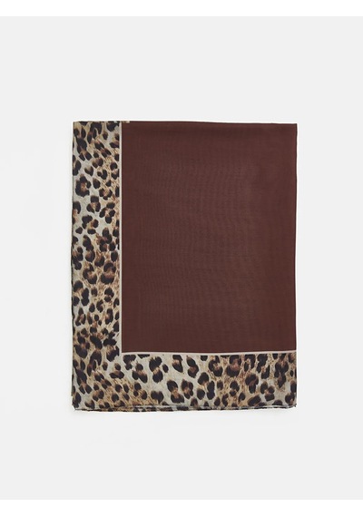 Lc Waikiki Kahverengi Leopar Desenli Kadın Şal