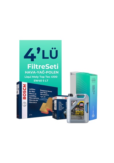 Bosch Renault Megane 1.2 Benzin Tce Filtre Bakım Seti Liqui Moly Motor Yağlı (2016-2019) 4 Lü -