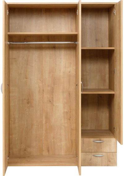 Ahşap Gardırop 120cm, Gardırop, Çok Amaçlı Dolap, 3 Kapılı Dolap, Elbise Dolabı 120x52x177cm Safir Meşe Ahşap Gardırop 120cm, Gardırop, Çok Amaçlı Dolap, 3 Kapılı Dolap, Elbise Dolabı 120x52x177cm Safir Meşe
