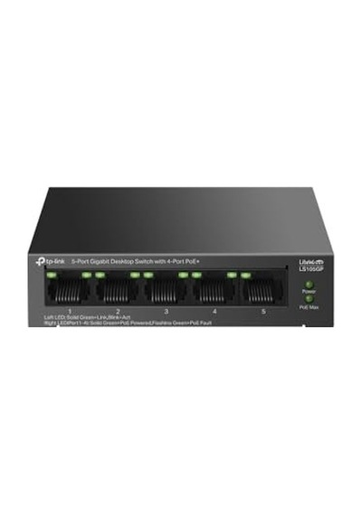 Ls105gp 5-port Gigabit Poe+ Switch 65w Poe Bütçesi, 250m İletim, Tak Ve Çalıştır Fansız, Sessiz Metal Kasa Ip Kamera & Ap Uyumlu Ağ Anahtarı Sku: Zeusb0chffkf4f