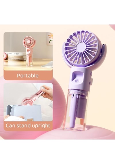 F4 Mini Sprey Vantilatör Usb Şarjlı 4 Kademeli Taşınabilir El Fanı Su Püskürtmeli Boyun Askılı