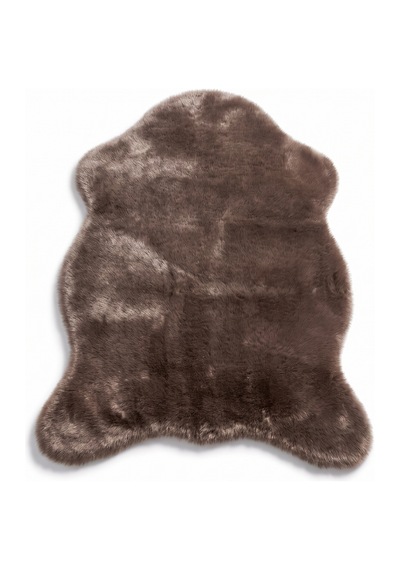 Merplush Peluş Post Halı 70x100 Cm Süet Taban Yumuşak Kürk Görünümlü Yatak Odası Halısı Mouss Kahve