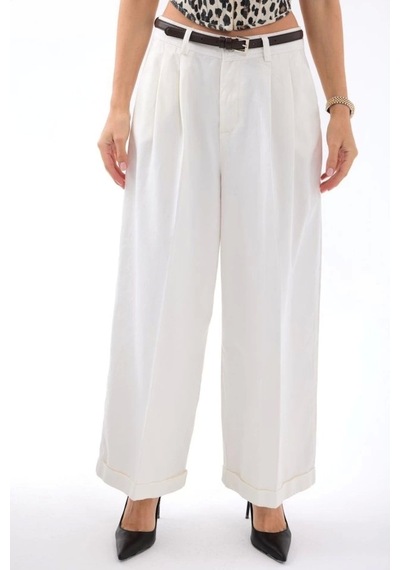 Defymoda 7396 Pantolon-ekru Ekru