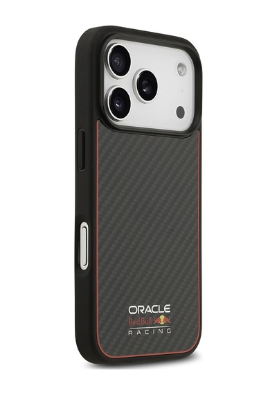 Apple Uyumlu iPhone 17 Pro Kılıf Redbull Lisanslı M-safe Şarj Özellikli Karbon Fiber Kevlar Kapak Siyah