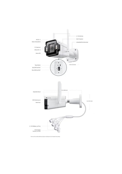 Tp-lınk Vıgı Insıght S345-4g 4mp 4mm Ir 4g/lte Bullet Kamera