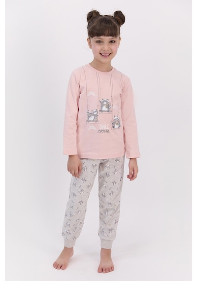 Rolypoly Smile Every Day Pudra Kız Çocuk Pijama Takımı 5274-28267 Pudra