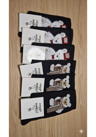 Kadın Pamuk Çorap Kışlık 36-40 Numara Asorti 6'lı Paket Set 5