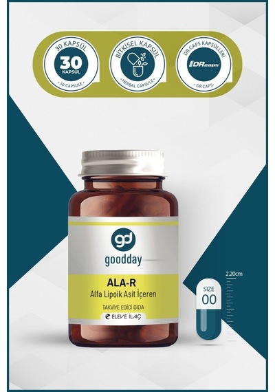Goodday Ala-r Na-r-alfa Lipoik Asit 250 Mg 30 Kapsül Alfa Lipoik Asit İçeren Takviye Edici Gıda