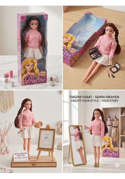 Kazaklı Örgü Saçlı Etekli Bebek 30 Cm Model Oyuncak Bebek Model Bebek
