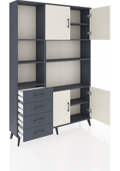 Arges Dolap 8 Raflı 4 Çekmeceli 4 Kapaklı 132x30x195 Antrasit-aytaşı/antrasit Aytası/antrasıt Arges Dolap 8 Raflı 4 Çekmeceli 4 Kapaklı 132x30x195 Antrasit-aytaşı/antrasit Aytası/antrasıt
